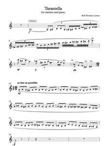 TARANTELLA für Klarinette in B und Klavier